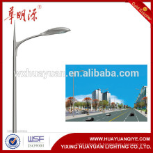 Pólo redondo de iluminação de rua em aço galvanizado com braço único ou braço duplo